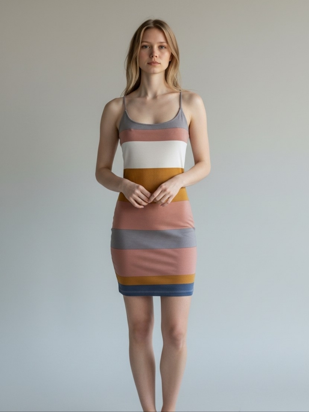 Lovely Day Colorblock Bodycon Mini Dress | Spaghetti Strap | Size S?